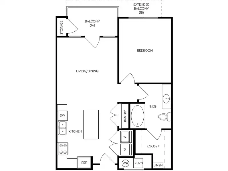 1 Bedroom 1 Bath A 624 $1369-$1499